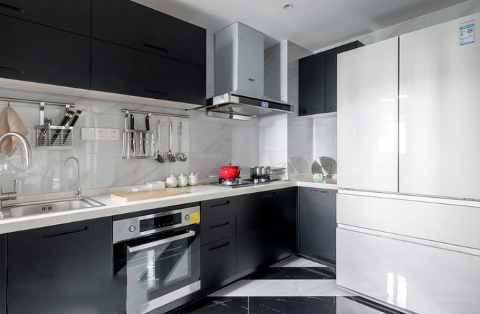 黑白简洁现代简约风格厨房装修效果图